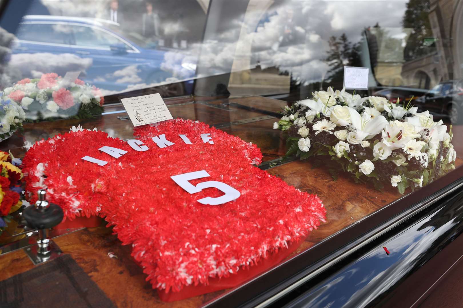 Floral tributes for Jack Charlton at his funeral (Peter Byrne/PA)