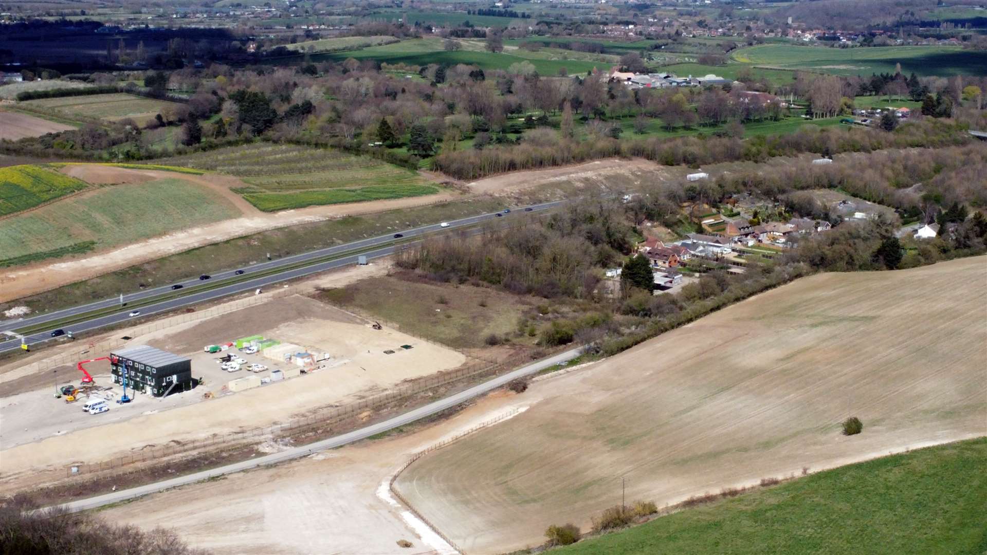 Vegetation has been stripped away from the side of the A249 to make way for a £92m flyover at junction 5 of the M2 at Stockbury roundabout. Picture: Barry Goodwin