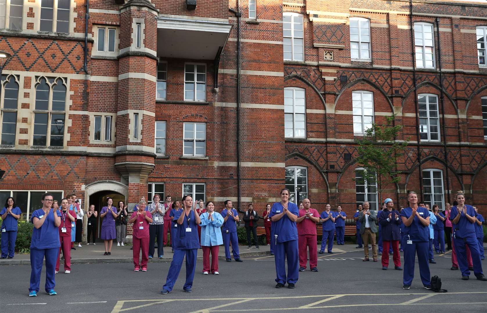 Clap for carers outside a hospital in the midst of the pandemic (PA)