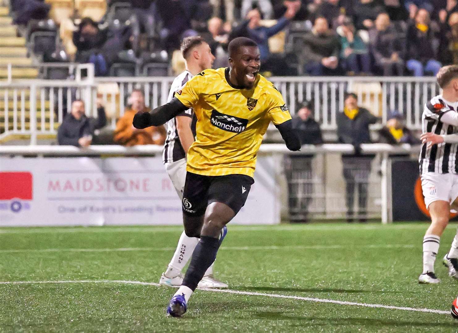 Delight for Jacob Berkeley-Agyepong after making it 2-2. Picture: Helen Cooper