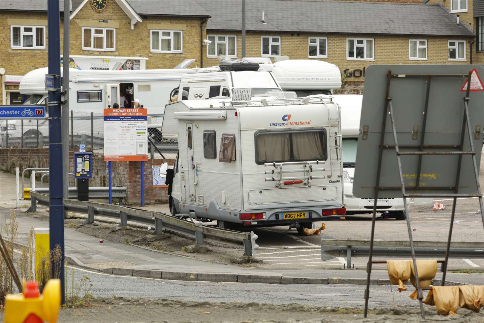 Campervans were in the car park on Medway Street