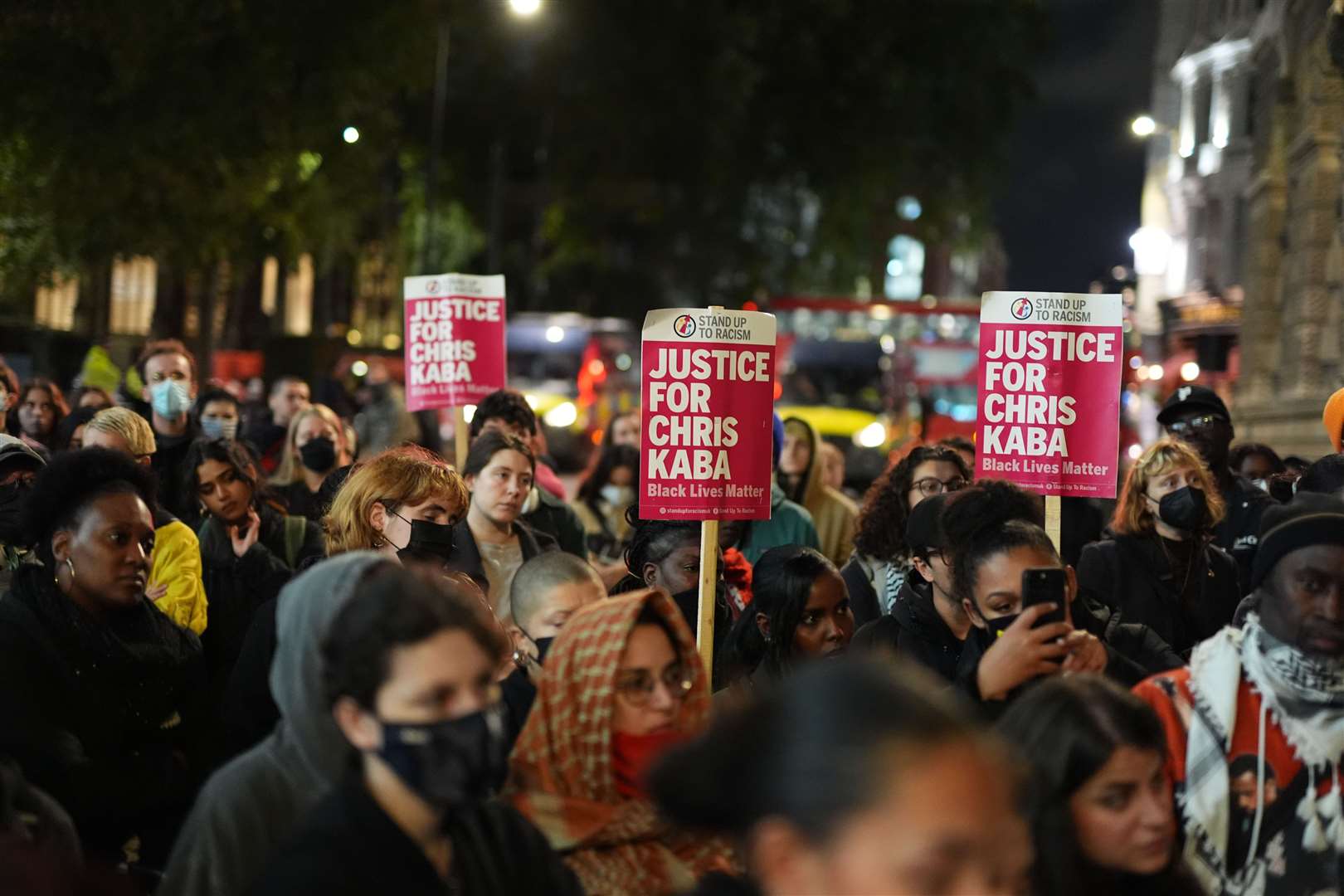 Speakers called for people to join a march at the weekend where Chris Kaba’s family will deliver a letter to Downing Street (Jordan Pettitt/PA)