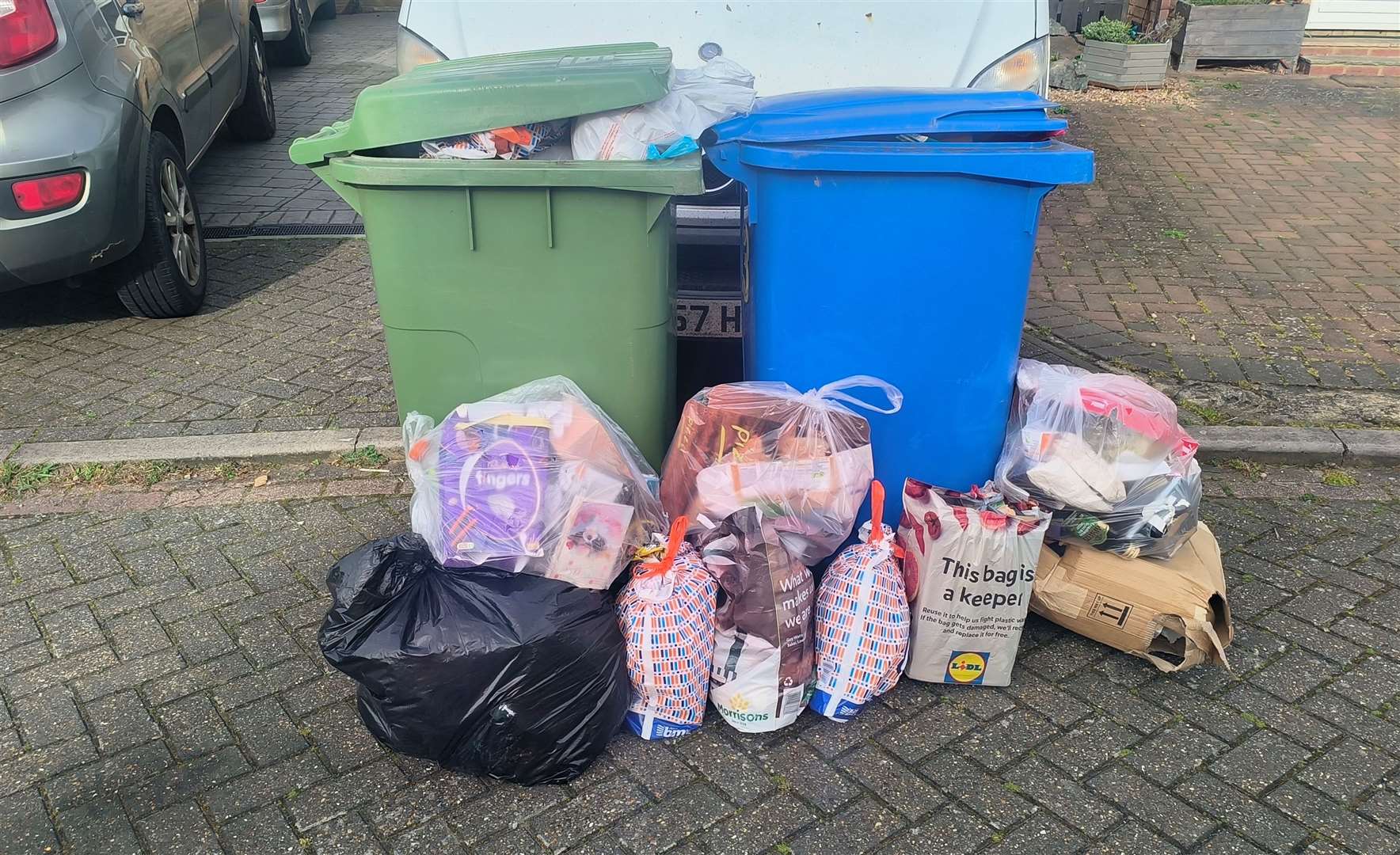 Mike says his waste went uncollected for more than three weeks. Picture: Mike Hutchinson