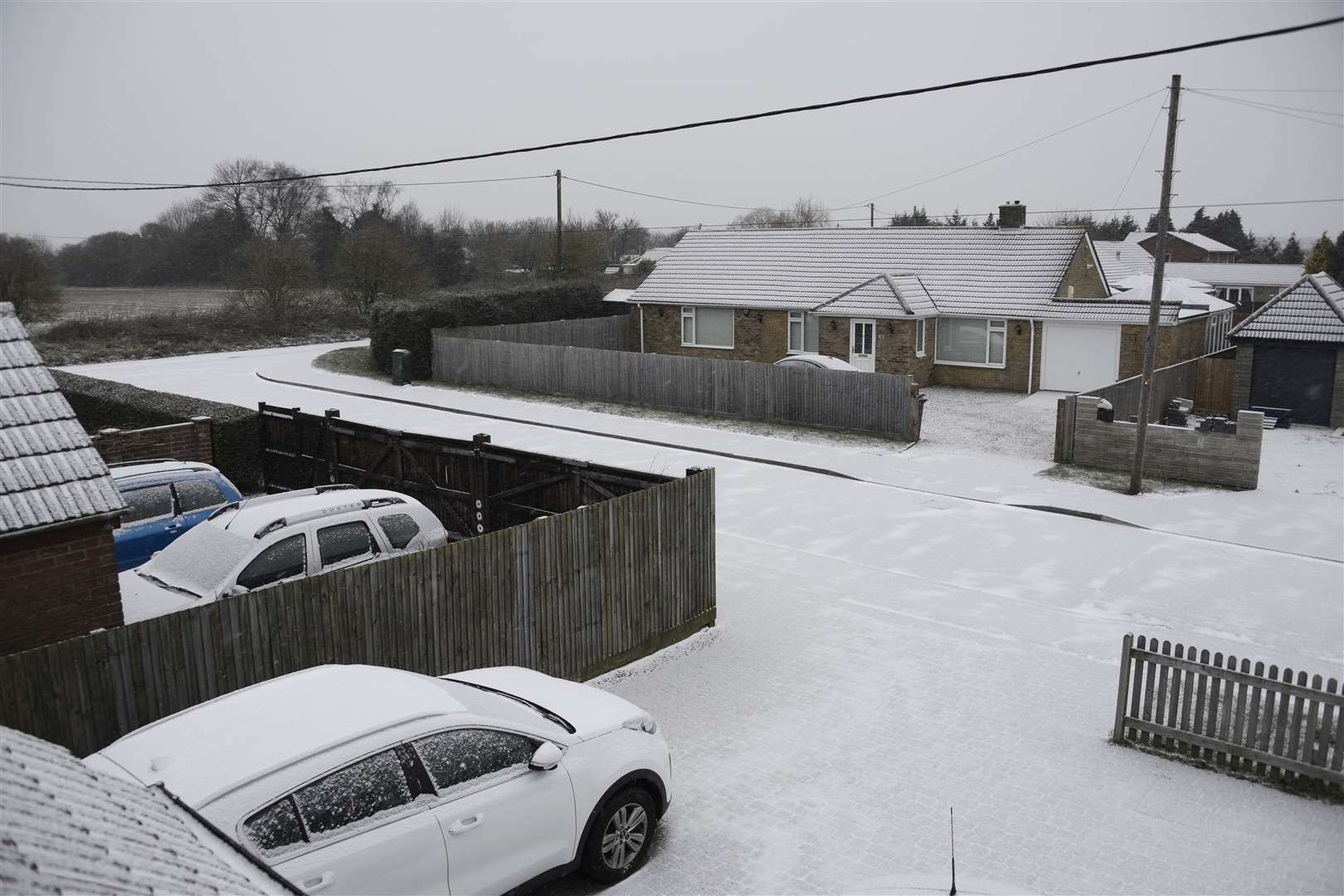 A light snow covering greeted early risers in Whitfield. Picture: Paul Amos