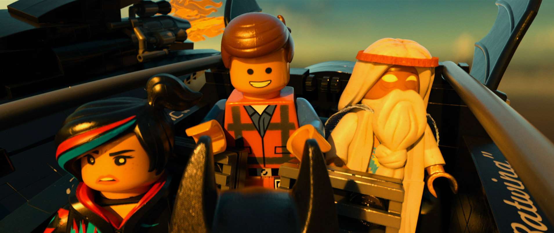 The Lego Movie, with Wyldstyle (Elizabeth Banks), Emmet (Chris Pratt) and Vitruvius (Morgan Freeman). Picture: PA Photo/Warner Brothers Pictures