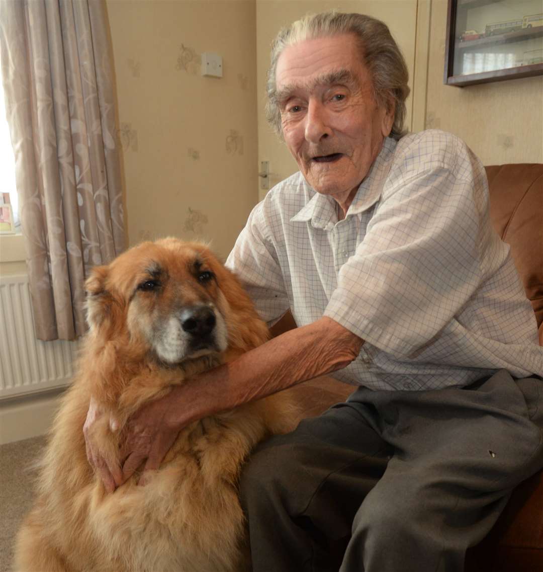 Raymond Burden and his dog Max. Picture: Chris Davey. (24792586)