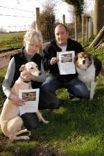 Alan and Norma Tompkins with their remaining dogs Bert and Henry