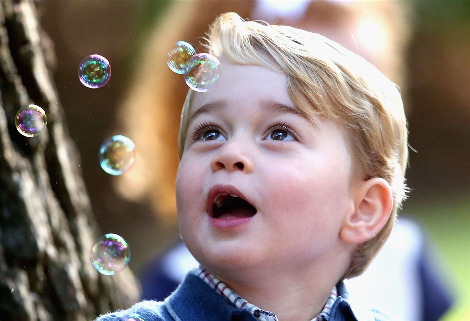 And like any young child, he seemed fascinated by bubbles (Chris Jackson/PA)