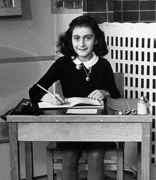 A posy will be left at the Anne Frank tree in Ashford, pictured here is Anne Frank. Stock image