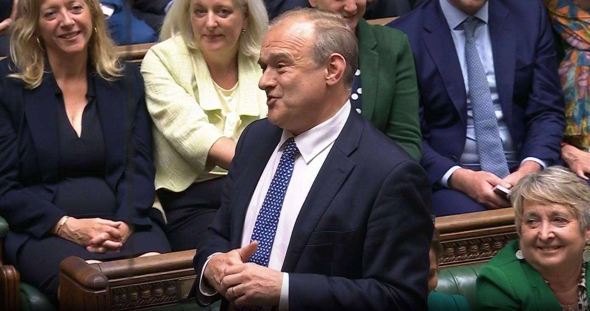 Liberal Democrat leader Sir Ed Davey thanked Sir Lindsay for the care he showed MPs (UK Parliament/PA)