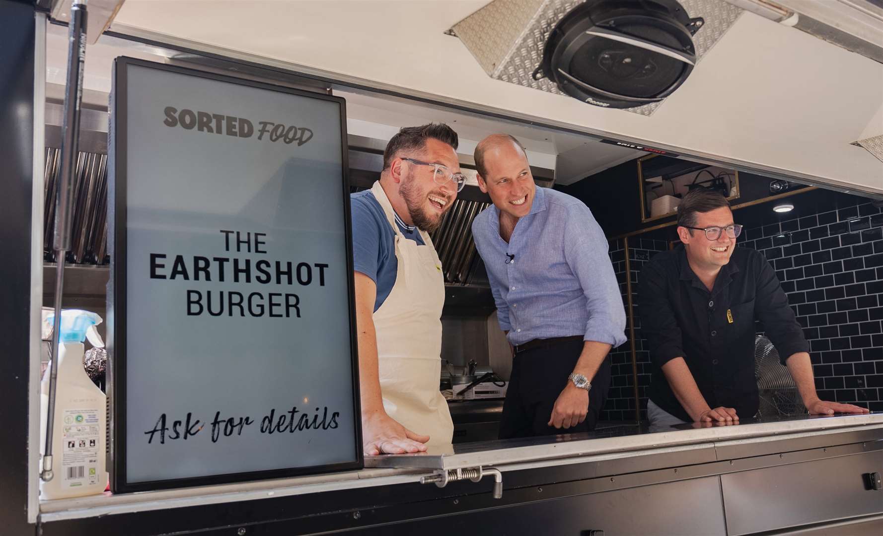 The Prince of Wales has been handing out veggie Earthshot burgers in central London (Kensington Palace/Sorted Food/PA)