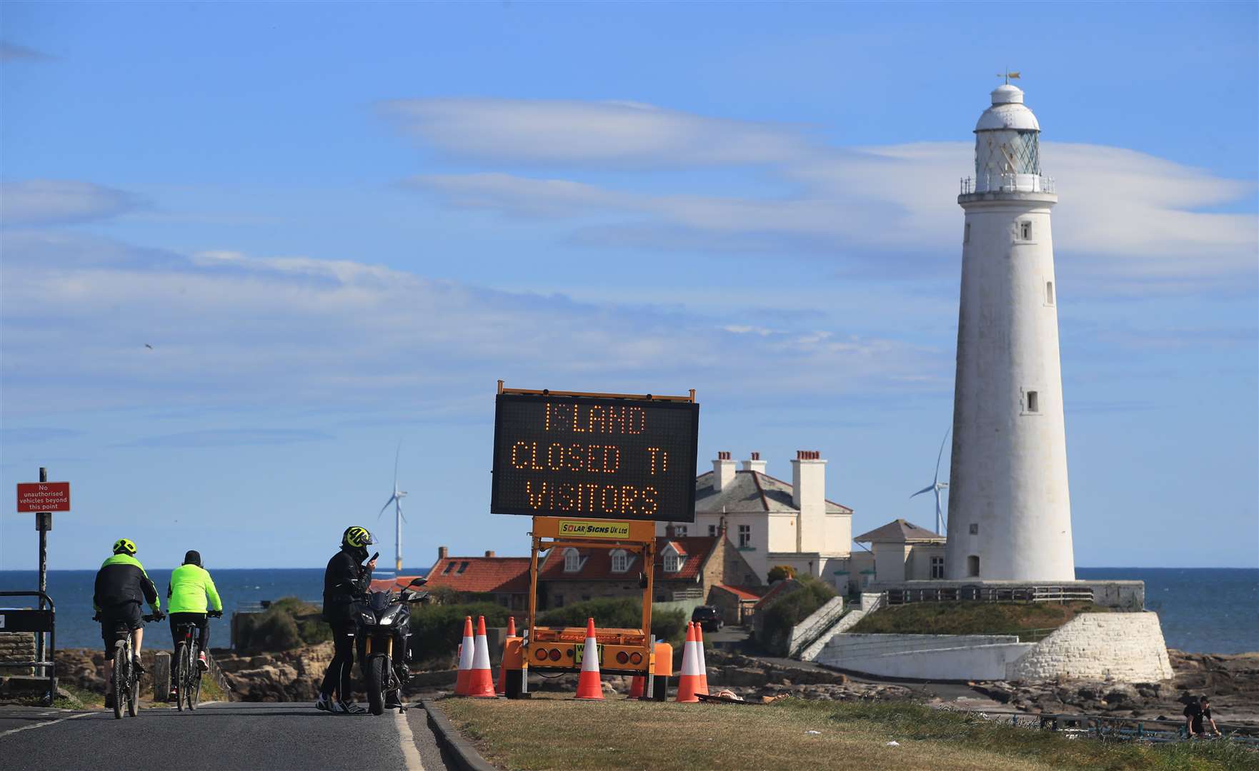 St Mary’s Island in Whitley Bay remains closed off to visitors (Owen Humpreys/PA)