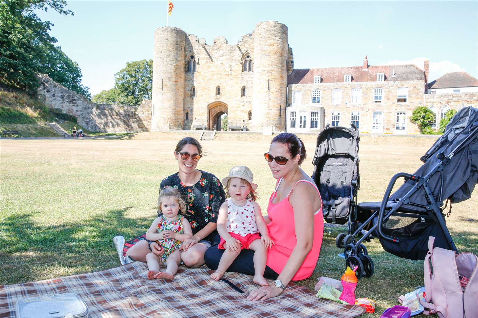 Summer 2018: Families enjoy the heatwave in the grounds on Tonbridge Castle