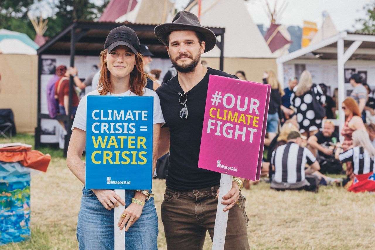 Rose Leslie and Kit Harington (Water Aid/PA)