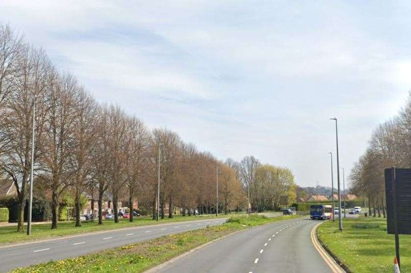 The crash happened just after 12.15pm on Rheims Way in Canterbury. Picture: Google