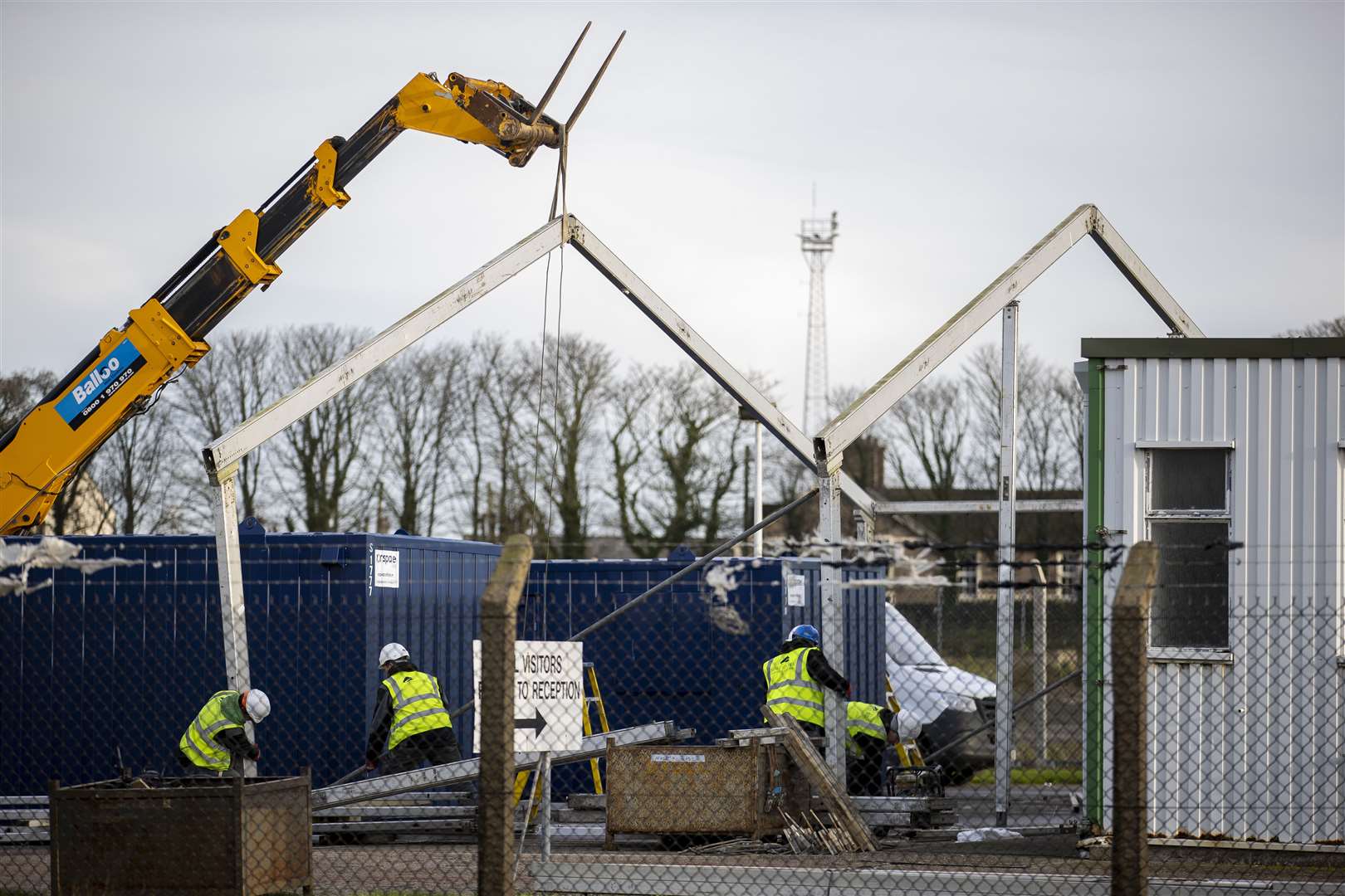 New checking facilities being built at Larne Port last year (Liam McBurney/PA)