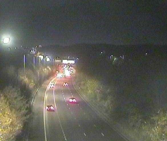 The M2 coastbound has been closed between Junction 5 for Sittingbourne and Junction 6 for Faversham after a pedestrian was hit by a lorry. Picture: National Highways