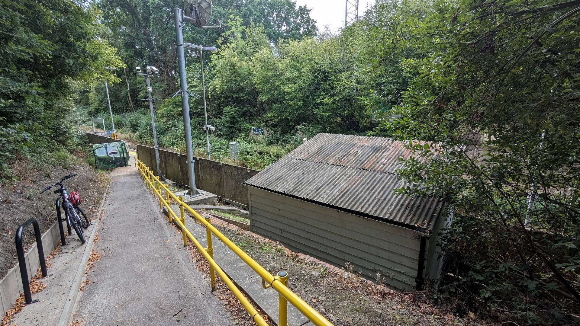 The single-platform station at Three Oaks