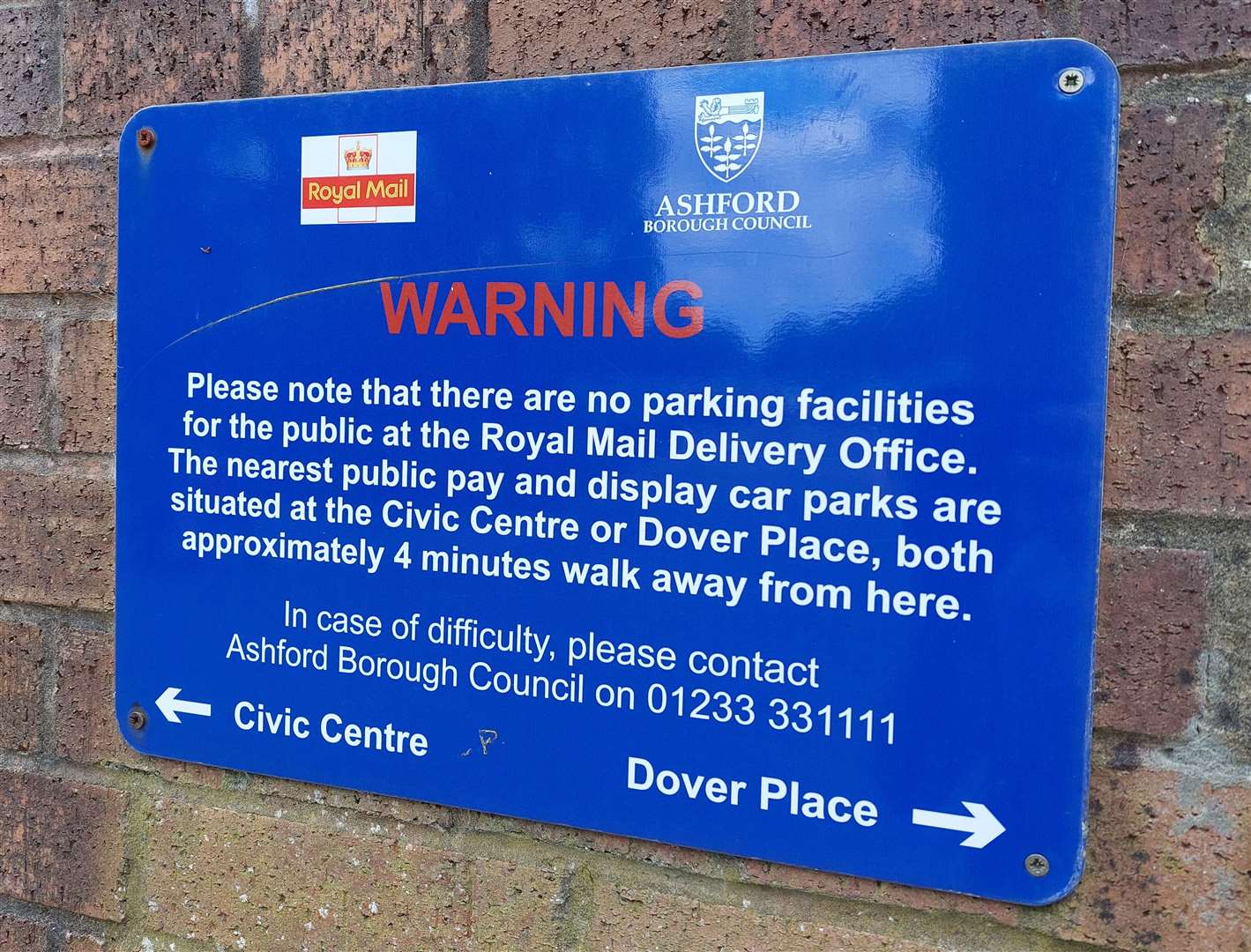 This sign by the site entrance will need to be removed if the new bays are installed in Tannery Lane