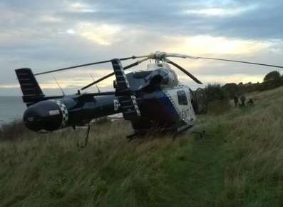 Air Ambulance at the scene. Pic: Dick Holness