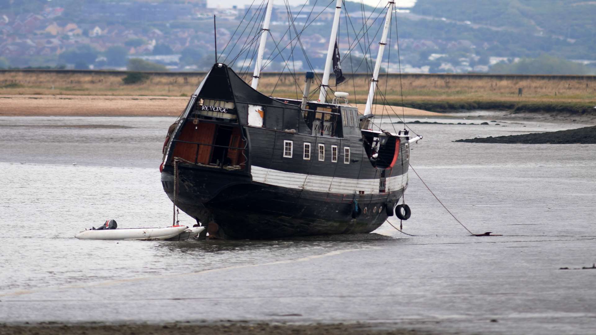 The pirate ship when it was stranded