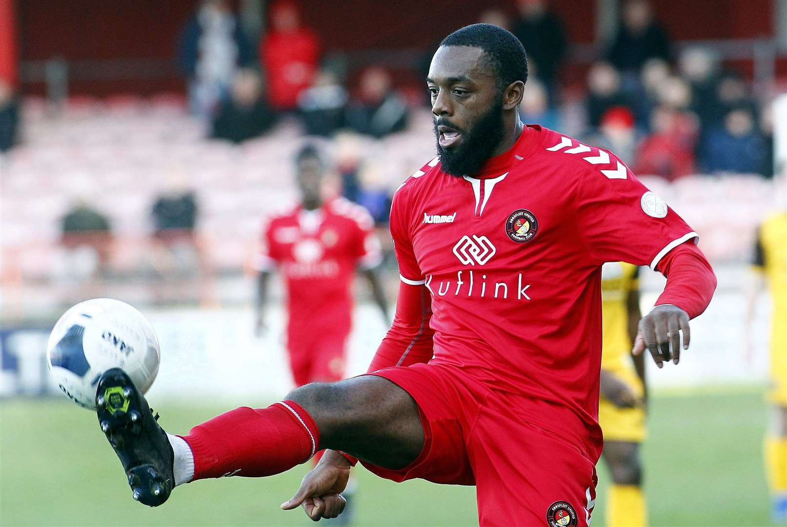 Gozie Ugwu - on target for Ebbsfleet at Maidenhead. Picture: Sean Aidan FM30155891