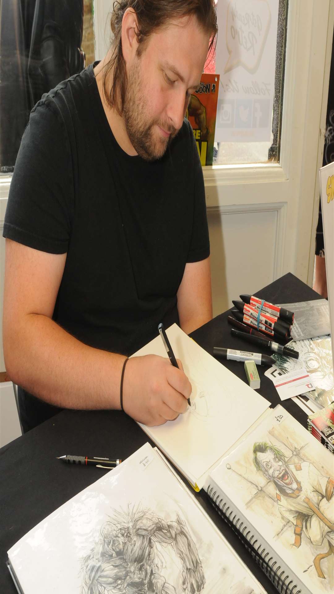 Phil Buckenham drawing at Get Ready Retro