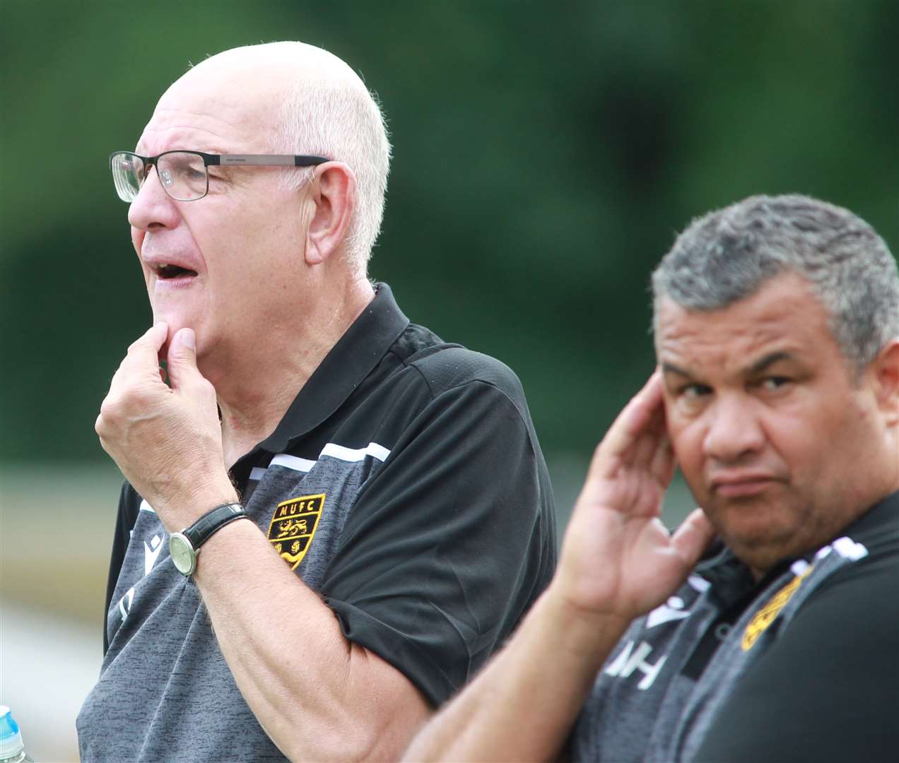 Maidstone head of football John Still with head coach Hakan Hayrettin Picture: John Westhrop