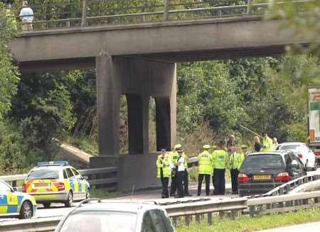 The emergency services at the scene of the tragedy. Picture: GARY BROWNE