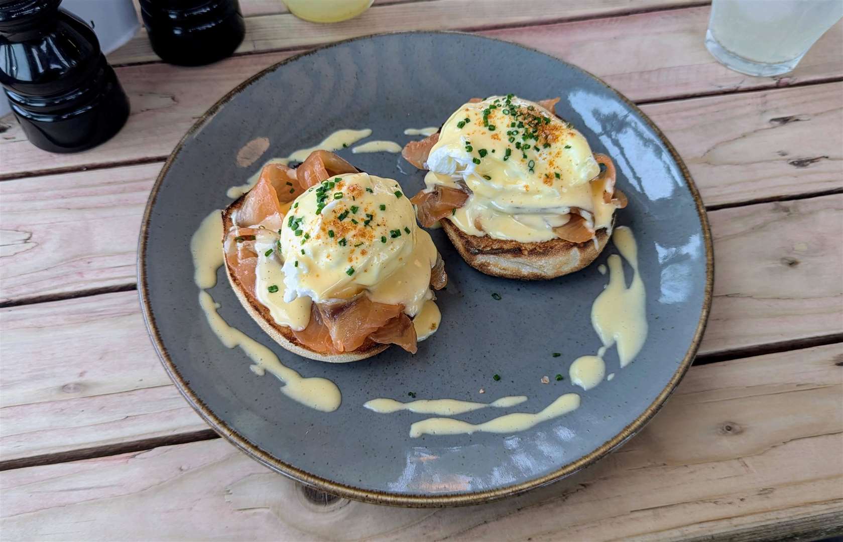 A tasty brunch of Eggs Royale at the Deal Pier Kitchen