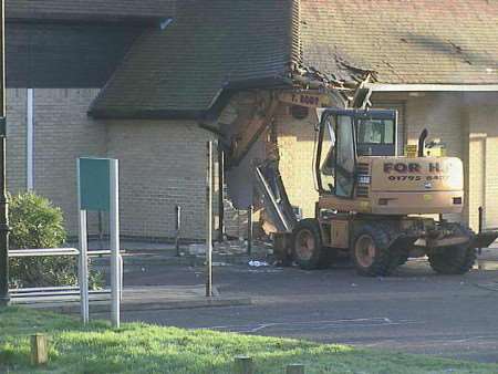 Considerable damage was caused to the supermarket building. Picture: MIKE PETT