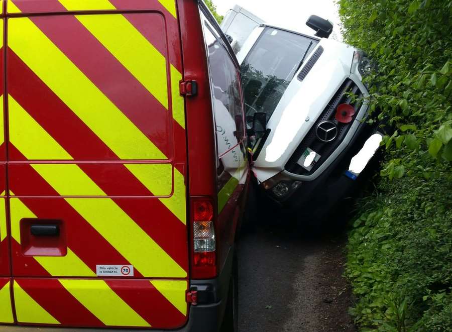 The road is currently blocked. Picture: @kentpoliceton