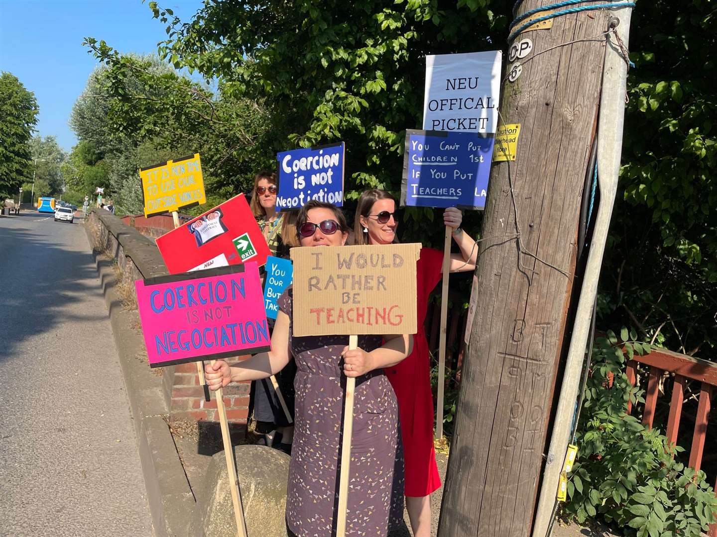 Teachers and staff King's School in Canterbury went on strike for the first time in the school’s 1,500-year history. Picture: Laurence Rose/NEU