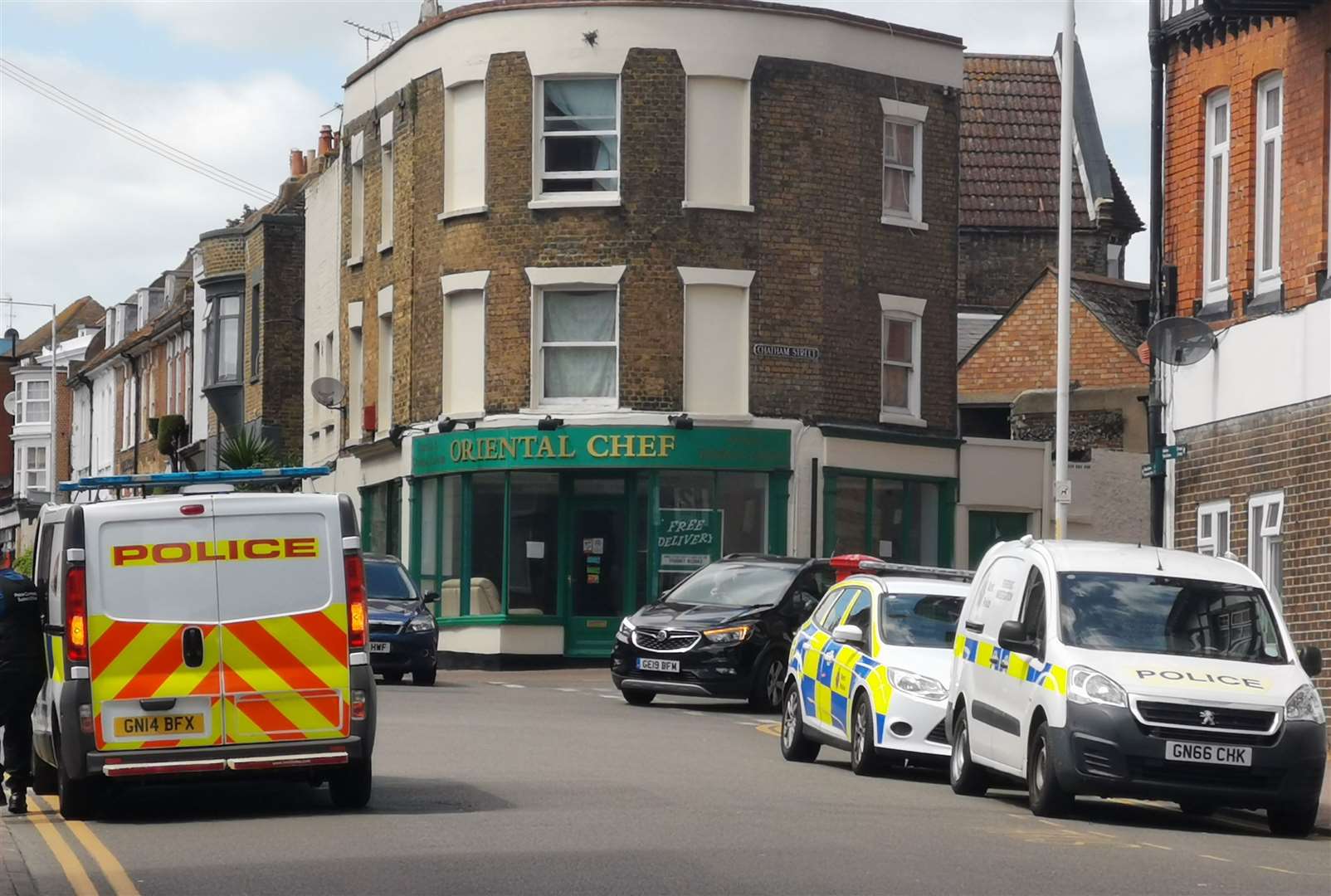 Emergency services at the scene in Church Hill, Ramsgate