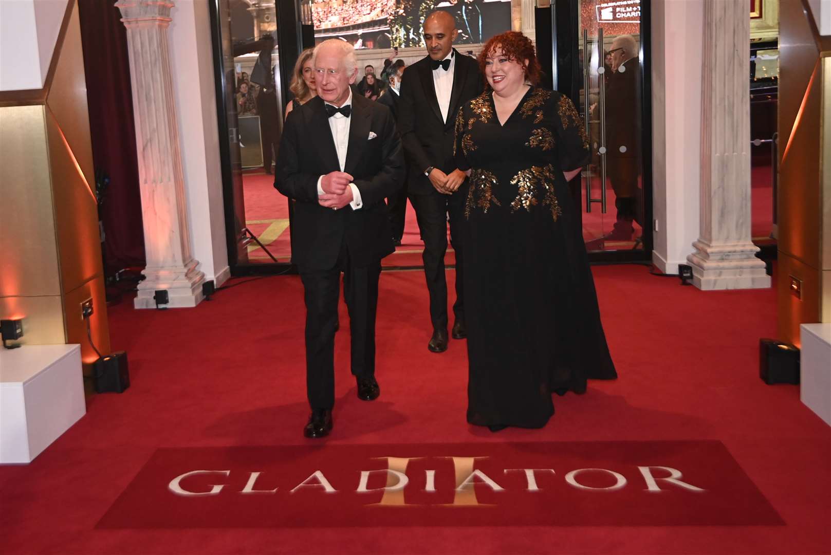 The King at the Royal Film Performance and world premiere of Gladiator II, in aid of the Film and TV Charity which is celebrating its 100th anniversary this year. (Eddie Mulholland/The Telegraph)