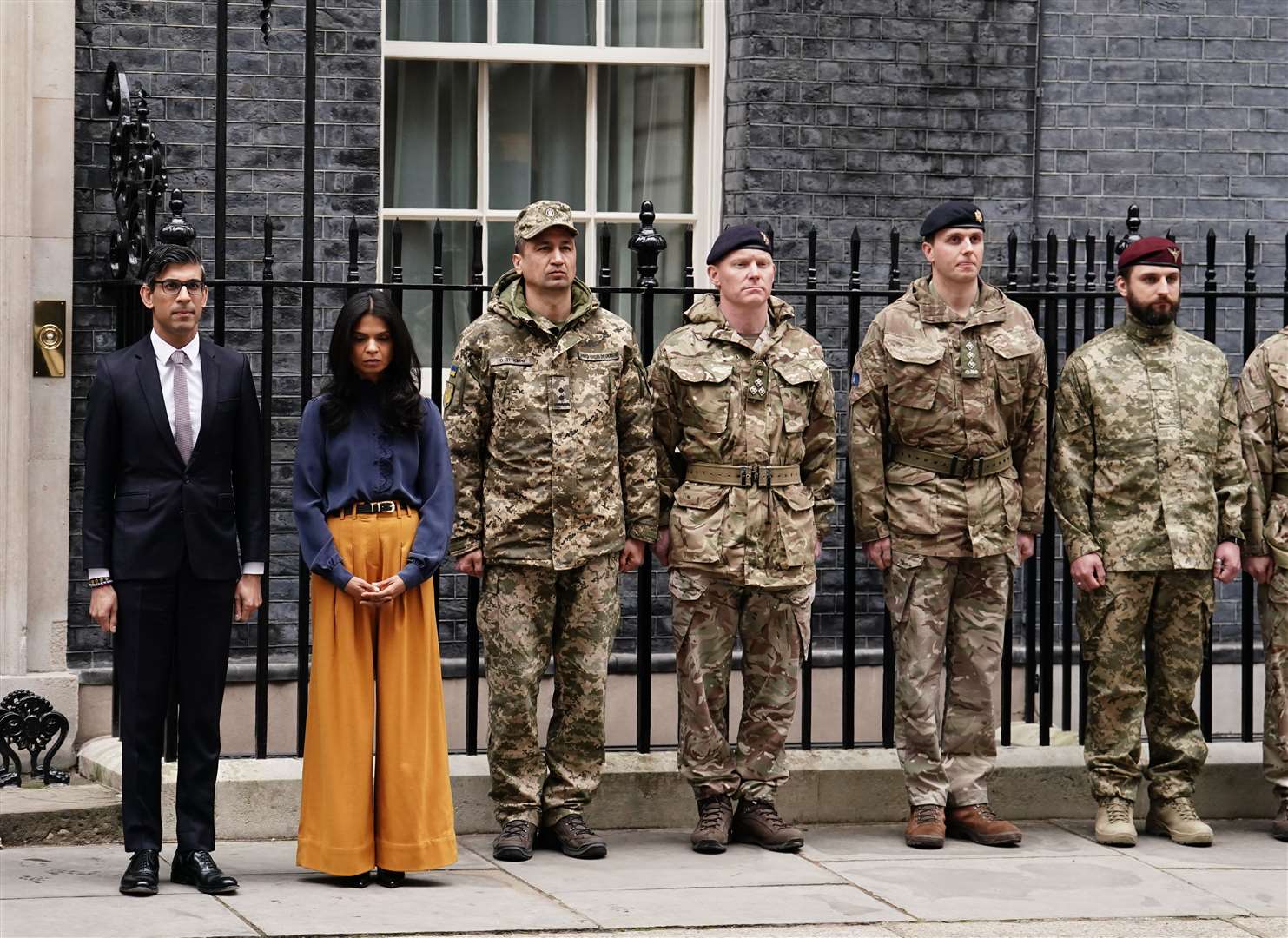 Prime Minister Rishi Sunak observed the silence outside Number 10 (Jordan Pettitt/PA)