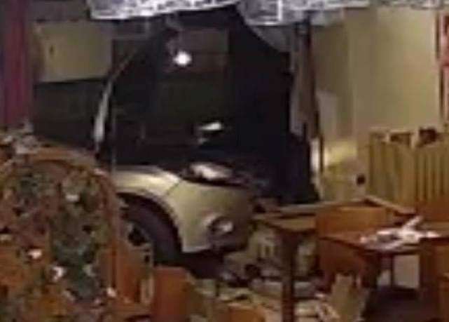 The restaurant’s shop front has been badly damaged