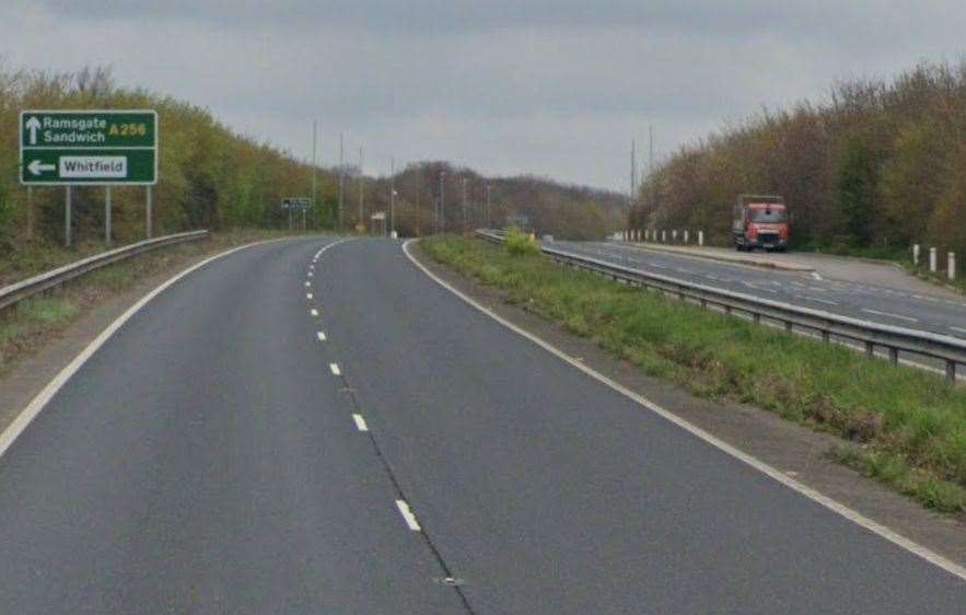 The A256 Sandwich Bypass has been closed. Picture: Google