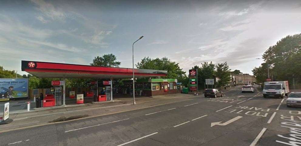 the Texaco petrol station in Ashford Road, Maidstone, where a man in his 80s was robbed at the cash machine. Picture: Google (15698767)