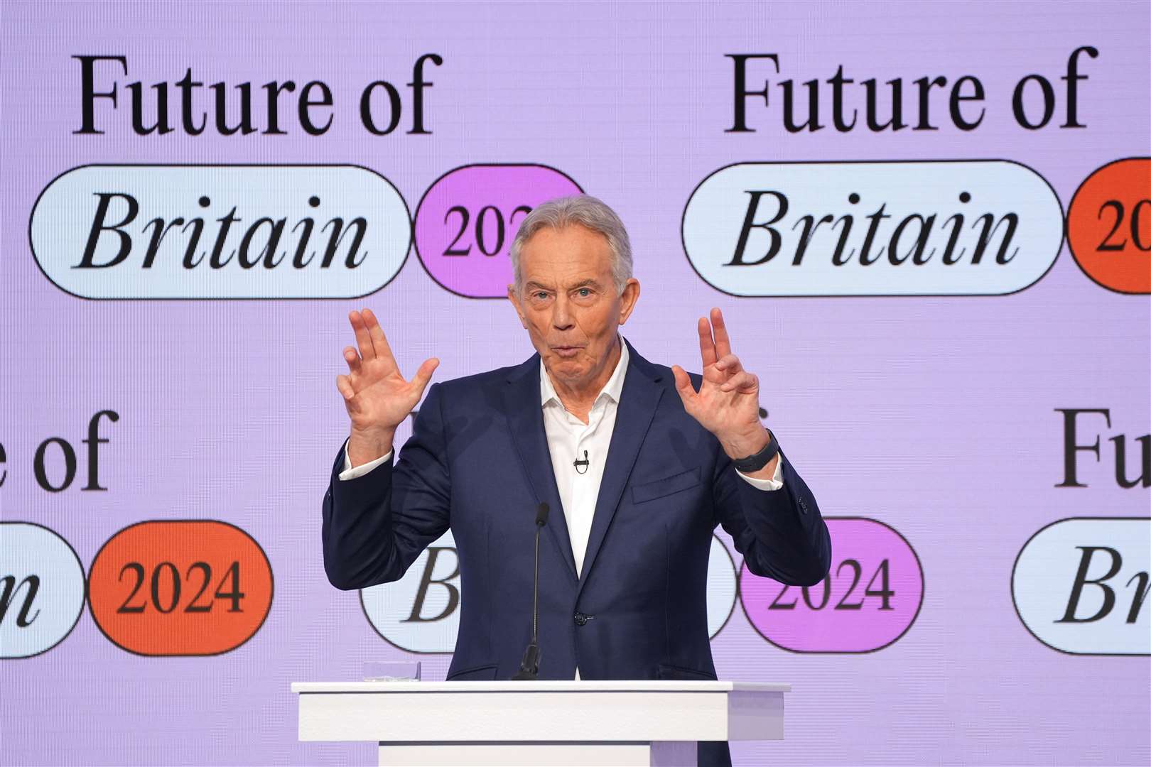 Sir Tony Blair speaking at the Tony Blair Institute for Global Change’s Future of Britain conference in central London (Yui Mok/PA)