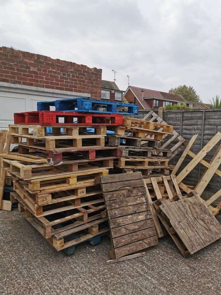 John has been making the creations from donated wooden pallets at his parent's garage