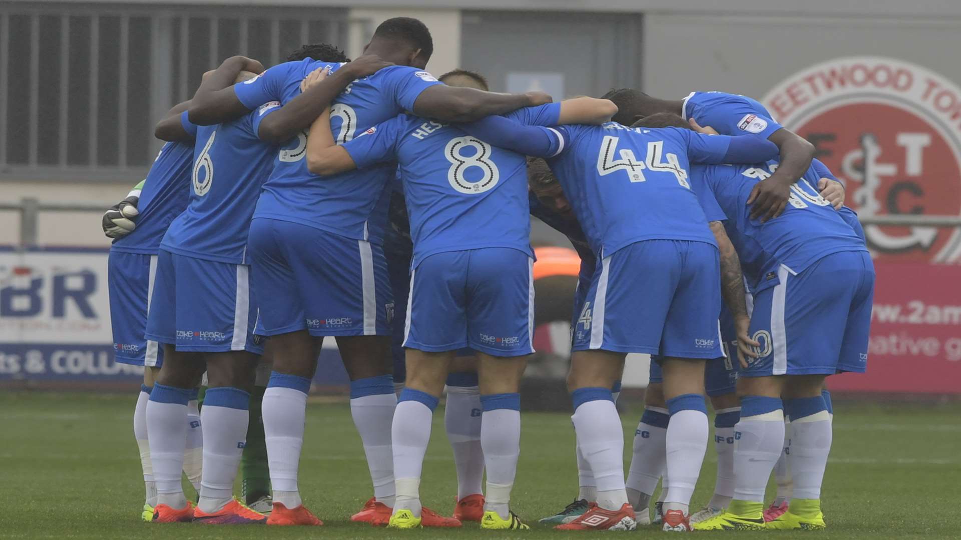 Final words of encouragement in the pre-match huddle Picture: Barry Goodwin