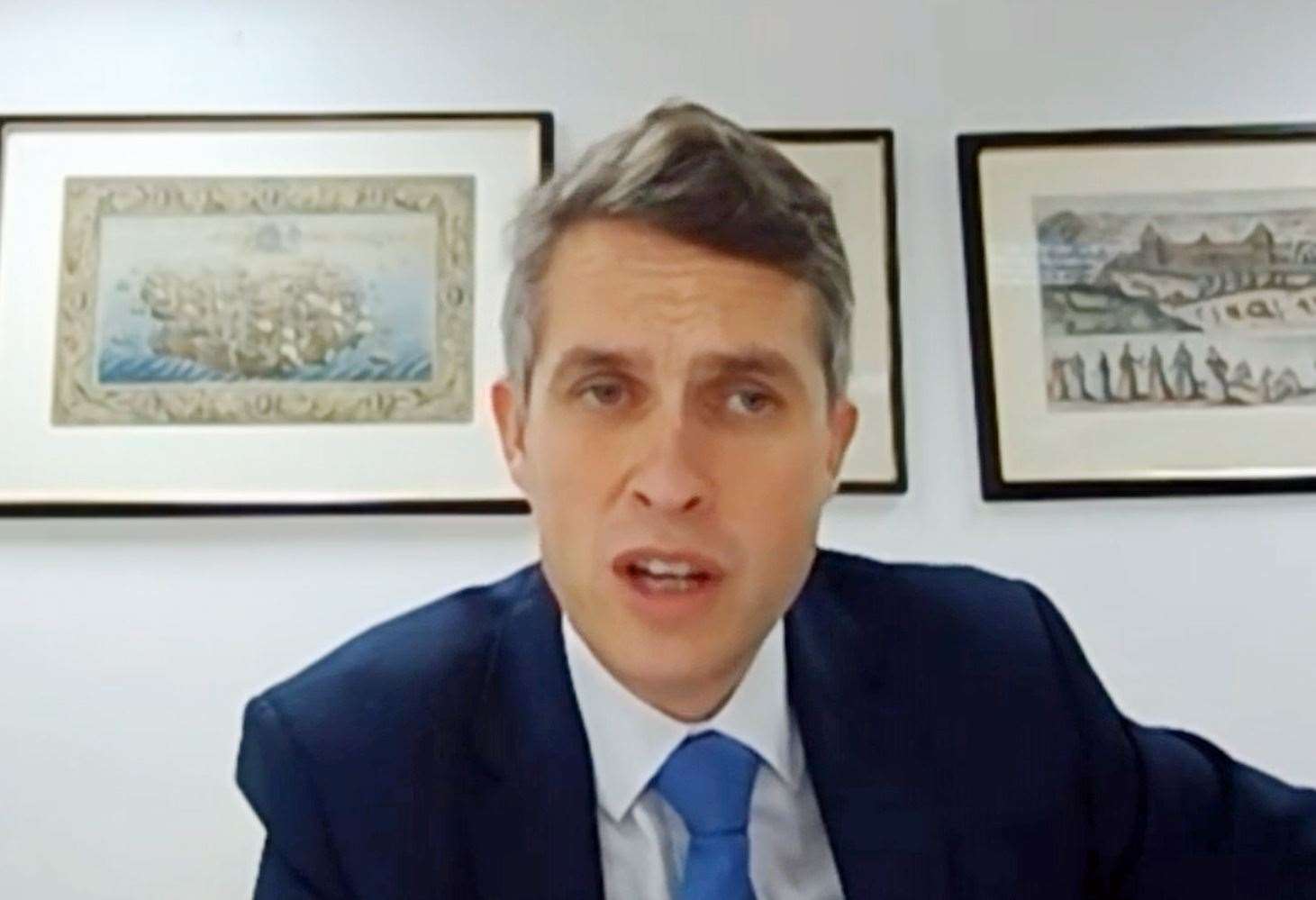 Education Secretary Gavin Williamson appeared by videolink before the Commons Education Committee (handout/PA)