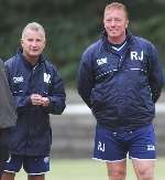 REUNION: Docherty (left) and Jepson worked together at Burnley. Picture courtesy Lancashire Evening Telegraph
