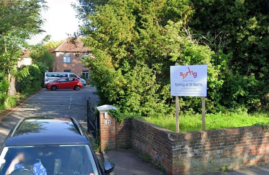 The shocking Ofsted report found children’s safety was compromised at the Spring at St Bart’s Day Nursery in Sandwich as fire exits were obstructed. Picture Google