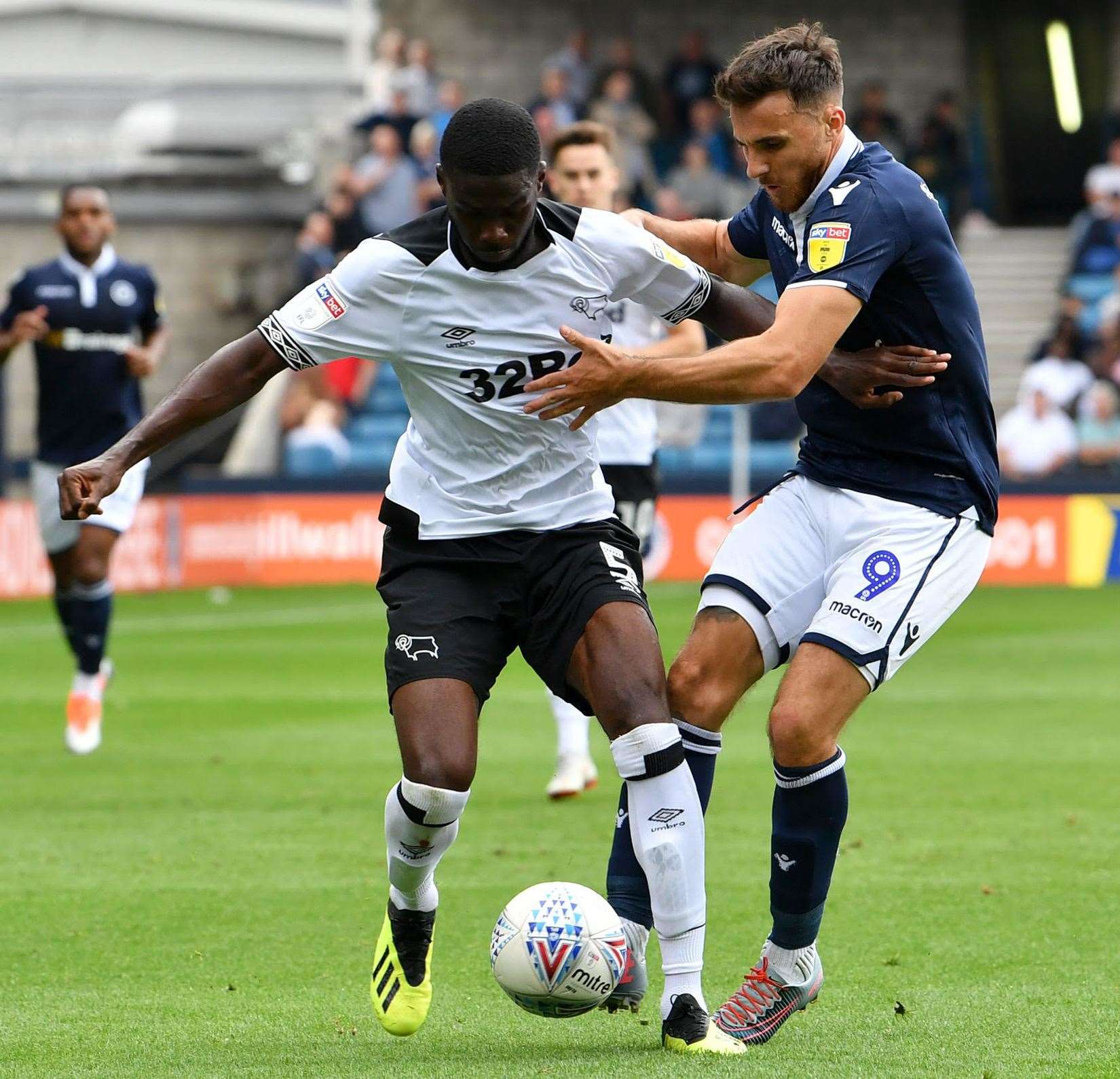 Former Gravesend Grammar student Fikayo Tomori in action for Derby. Picture: Keith Gillard