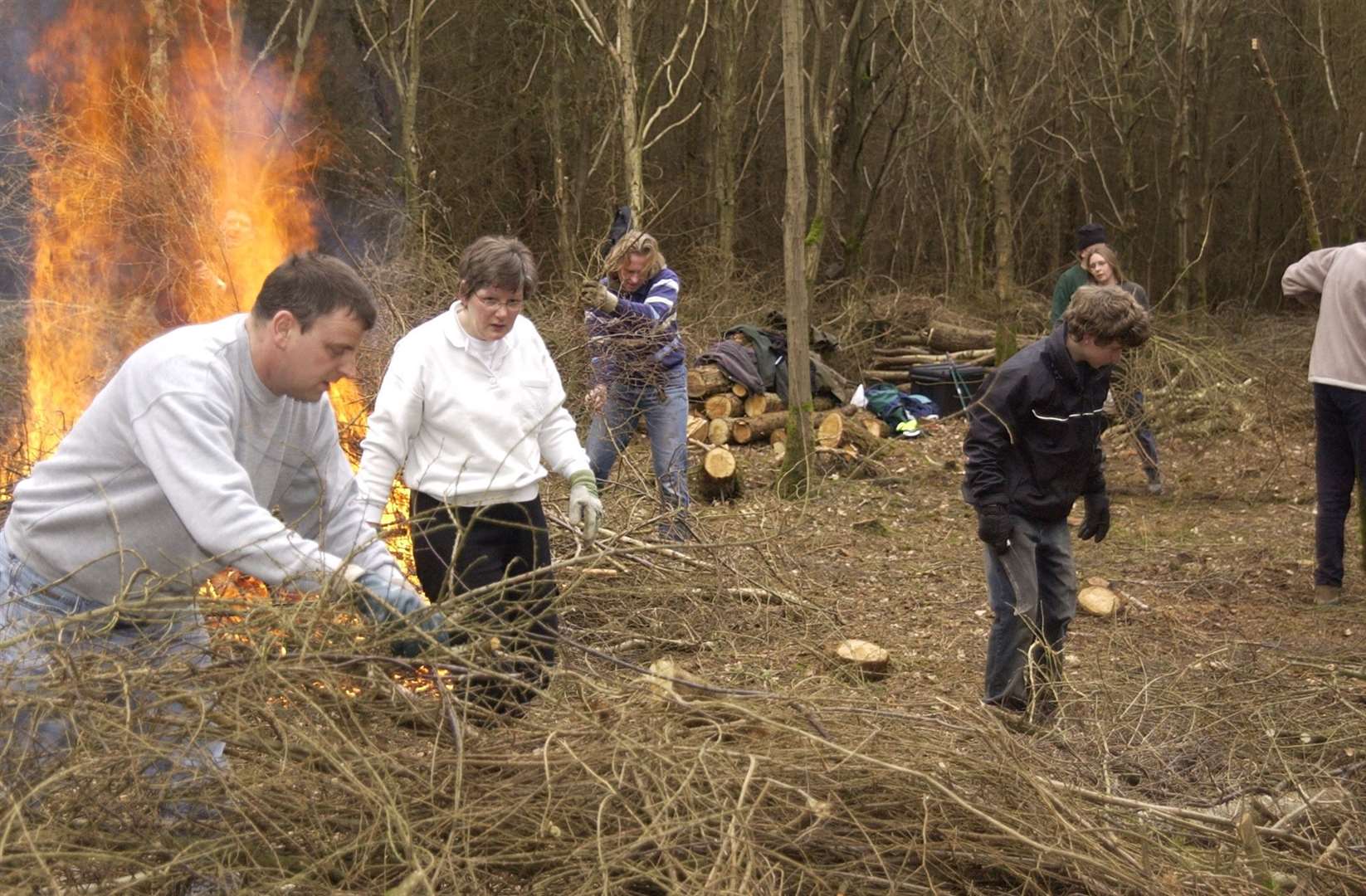 Volunteers at work in Foal Hurst Wood