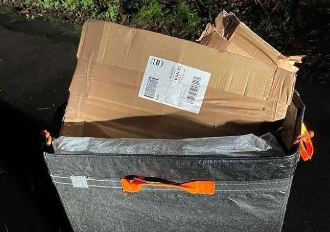 A bag of opened parcels was found in Bon Fleur Lane near Coxheath