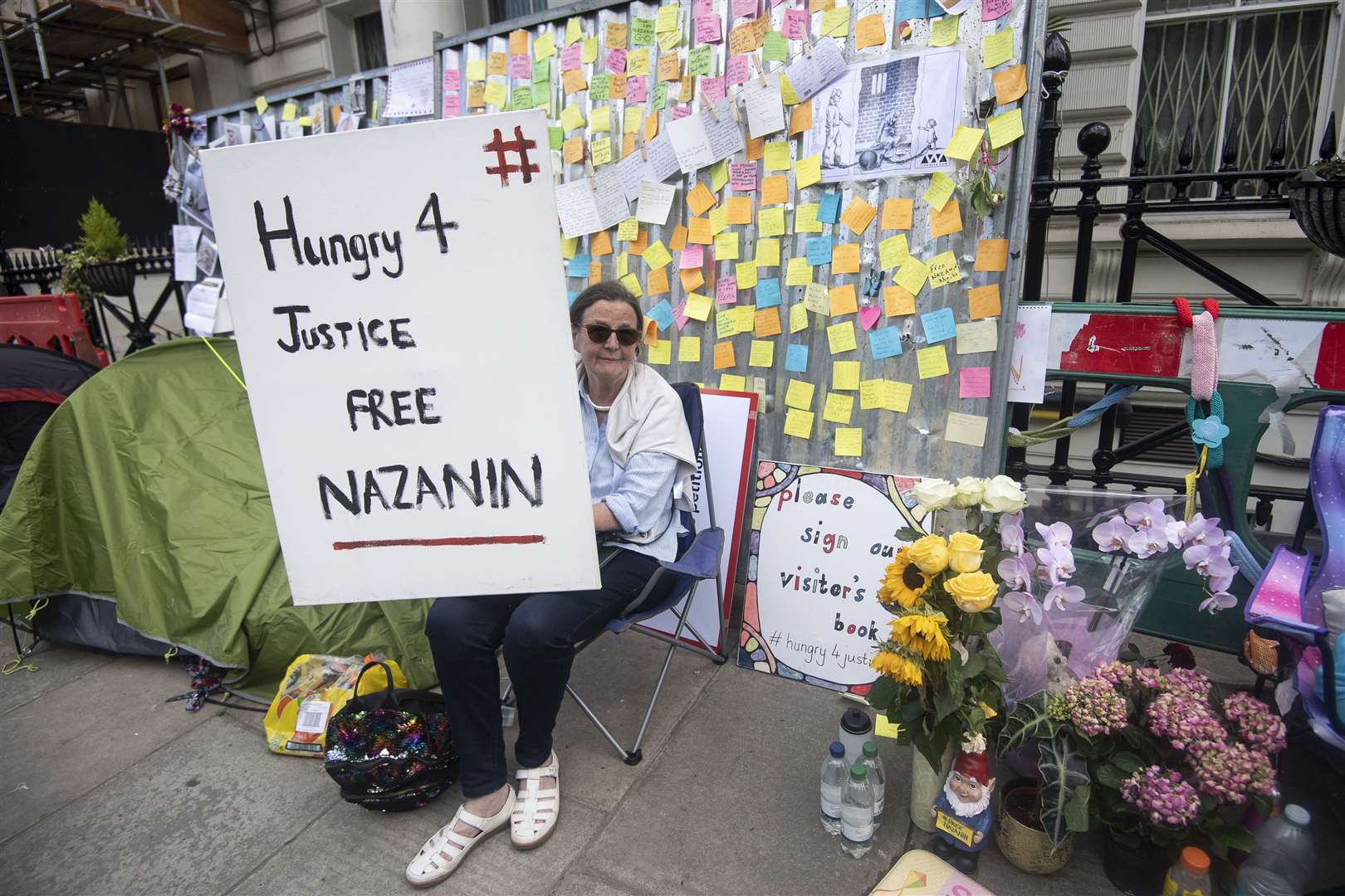 Supporters outside the Iranian Embassy (Victoria Jones/PA)