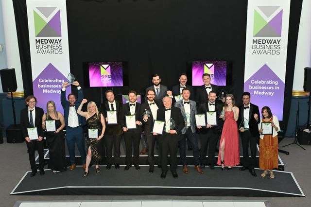 The winners at the 2024 Medway Business Awards. Picture: Simon Hildrew